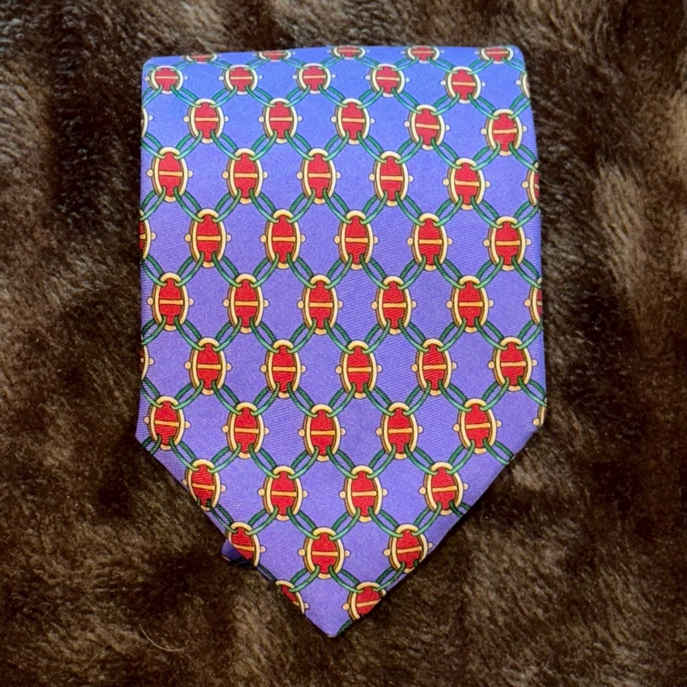 Brooks Brothers Makers Purple, Yellow, Red & Green Silk Tie USA‎